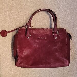 Karen Millen ponyhair wine color purse